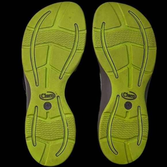 Chaco Lime Olive Green Thong Style Flip Flop Sandals size 9.5 10 - Picture 11 of 13